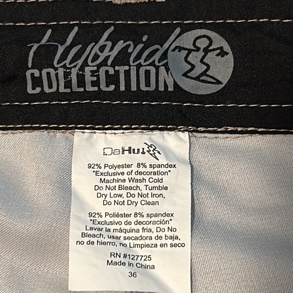 Da Hui size 36 Taupe Hybrid Board / Surf Shorts. 2 side, 1 back, 1 leg pocket. - Picture 3 of 8